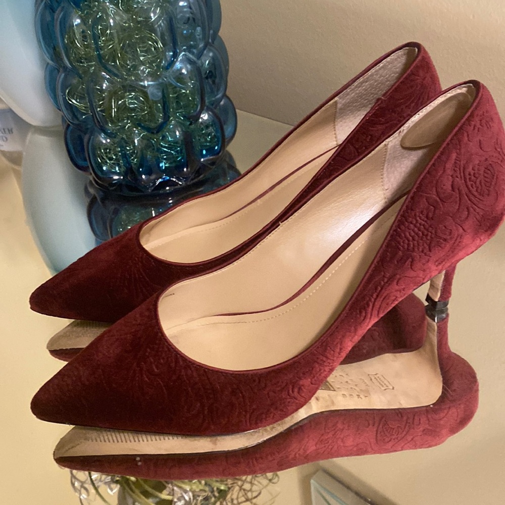 Gently used red Suede pumps